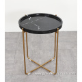 brass gold chrome marble top coffee table